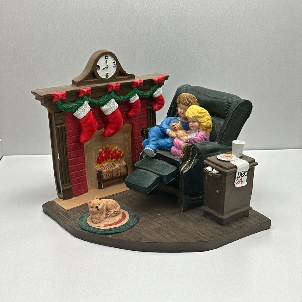 Vintage 1995 Christmas Decoration Figurine Titled "Waiting For Santa."